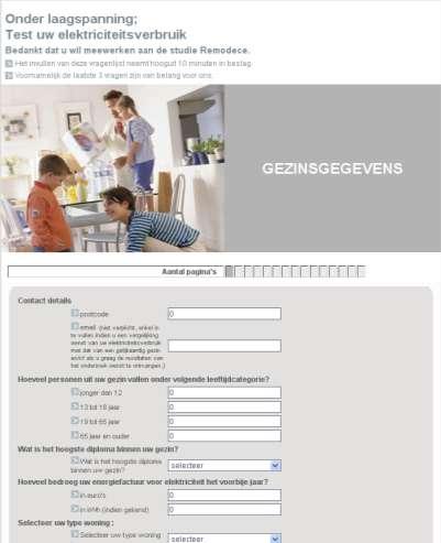 Results from Survey Campaign in Belgium Household details Nº of distributed questionnaires At Web