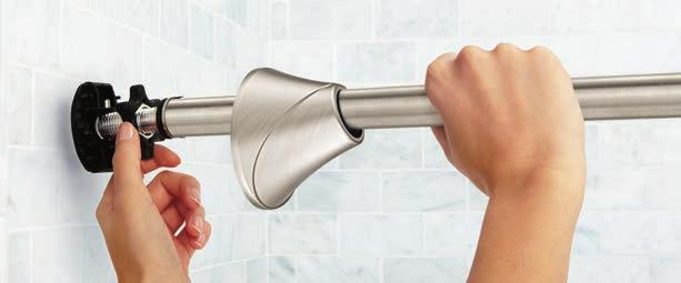 The new Moen shower arm diverter allows users to easily and affordably add on an extra showerhead and switch between the hand shower and showerhead.