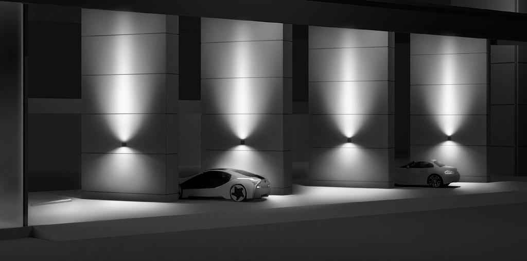 A typical application of the QLS400 [R45] luminaire in an architectural setting.