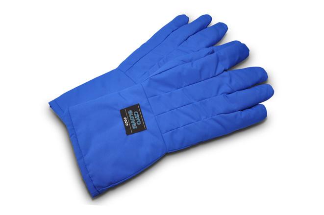 Cryo safety gloves protect hands and arm when inserting or removing inventory.