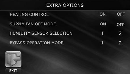 PU SENS 01 10. Extra options Select the EXTRA OPTIONS item in the Engineering menu and press ENTER. HEATING CONTROL activates heater operation.