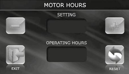 22. Motor hours The MOTOR HOURS function enables the user to set up filter cleaning or replacement periodicity.
