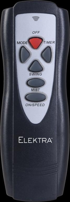 Remote Control OFF The OFF button turns the fan unit off. ON/SPEED - Turns the fan on, and allows you to increase/decrease the fan speed. SWING - Turns on or off the oscillating function.