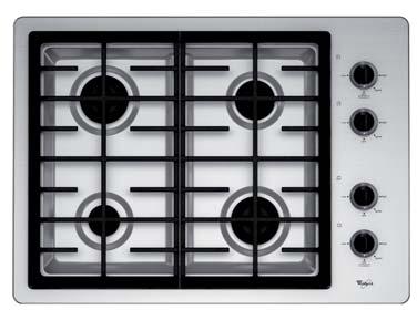 Controls -Cabinet: D3BC36 W5CG3024XS 30 Gas Cooktop -Dishwasher-Safe Control Knobs -2 Power Burners -Dishwasher-Safe, 