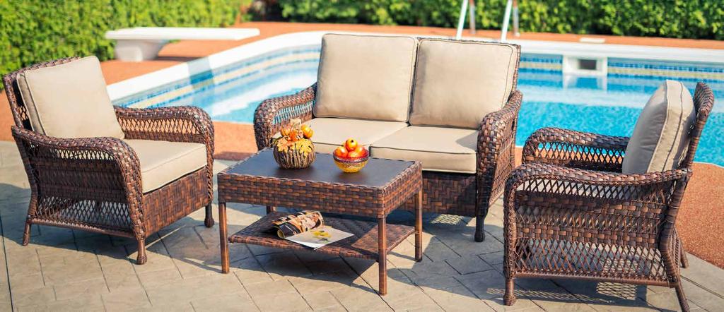 Colossal Loveseat Colossal Club Chair Colossal Coffee Table Colossal EN51504 Required space for sectional set (approximately): 11 x 7 Suitable outdoor space: Interlocking, Concrete, Deck and Sunroom