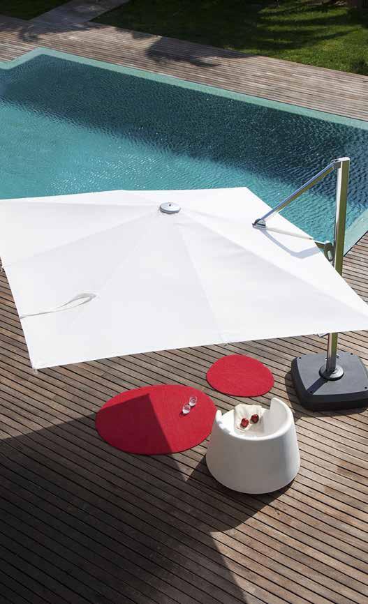 Our garden parasols fit most sizes of dining tables. Easy to tilt function allows you to adjust the shade coverage according to the changes of sunlight direction.