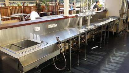 install bars of any size, as well as beer stations and fonts, splash backs, ice wells,