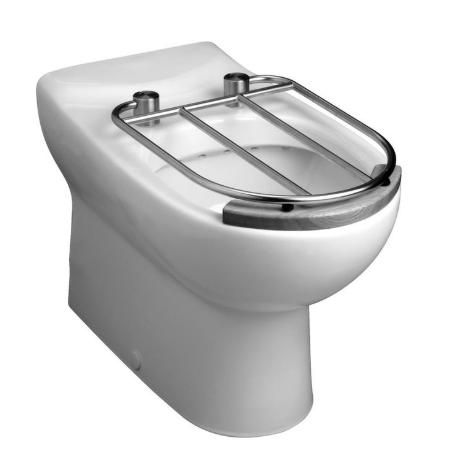 SP RM 85: Dirty Utility Leda Wallface Slophopper Code 618320W A wall-face pedestal style slophopper with a wash down partial box rim intended for installation with a concealed cistern.