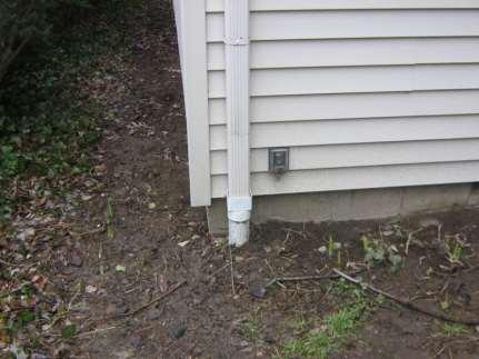 (1) Direct Downspout Connection Contributing area = roof top