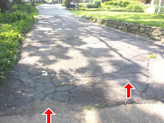 4 (1) The asphalt drive and concrete drive at the front of home is/are cracked and