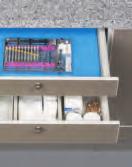 7 B. DRY C. LUBRICATE & FLUSH D. PACKAGE The built-in dryer drawer is foot-activated, which helps reduce cross contamination and offers easy access even while your hands are full.