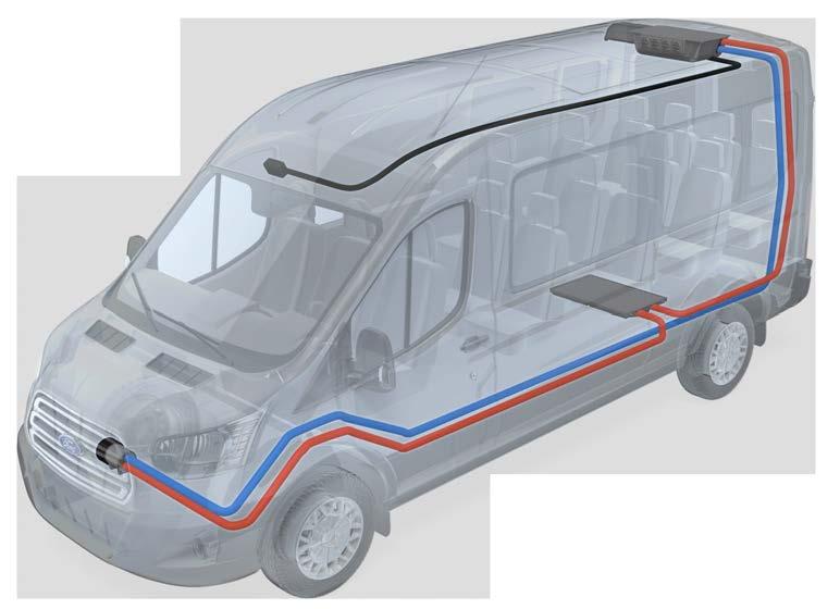 High Capacity Independent Systems Transit Wagon Vancouver VAC Rooftop Air Conditioning Ventilation and Cooling VAC System Functionality - Operates independent of the Ford Transit factory rear HVAC