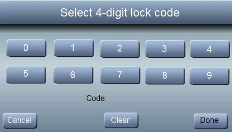 Once the lockout feature is active, to unlock the screen press anywhere on the screen to be prompted to enter your 4 digit code.
