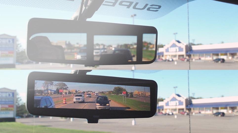 Full Display Mirror Enhanced rearward visibility Dual modes: Mirror Mode