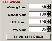 Short Term Exposure Limit (STEL) and Time Weighted Average (TWA) values and alarms apply to toxic gas sensors only.