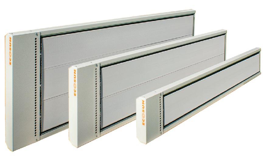 The versatile space heating solution ECOSUN S+ high output space heater COMMERCIAL PANEL Ecosun Infrared Panels are an ideal way of providing thermal comfort in commercial and industrial buildings.