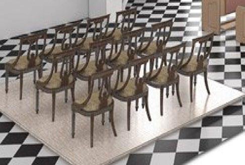 This removable structure does not affect the original floor covering, but can provide a modern, invisible infrared heating system which integrates into the historic environment.