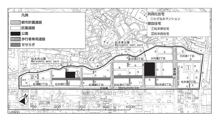 Fig. 5. The reconstruction plan of Matsumoto area in Kobe (Matsumoto Area Community Development Council and Kobe City, 2001). tember 2001.