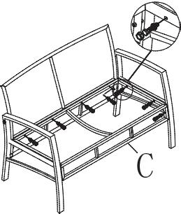 Step1.Assemble the armrest(a1&a2)to the back Panel (B) with bolts (G)and washers(h)by using open wrench(k) as show in Figure1. Figure1 Step2.