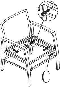 Step1.Assemble the armrest(a1&a2)to the back panel(b) with bolts (G) and washers(h)by using open wrench(k) as show in Figure1. Figure1 Step2.