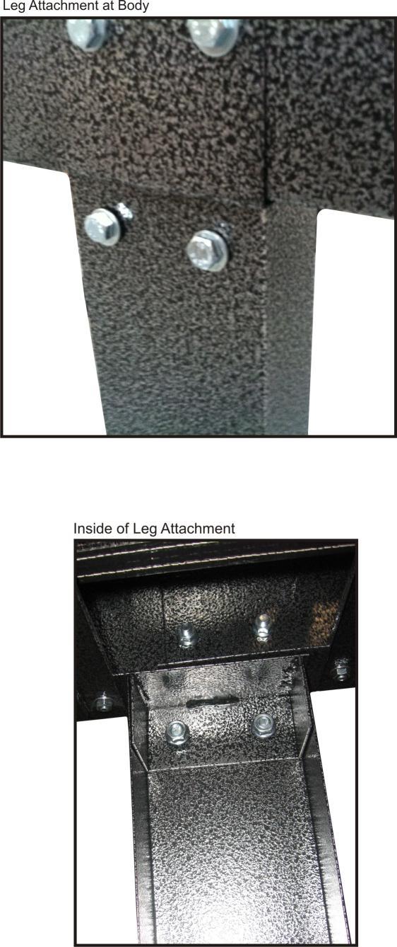 Leg Attachment to Body Hex Bolt Part D Flat Washer Part E