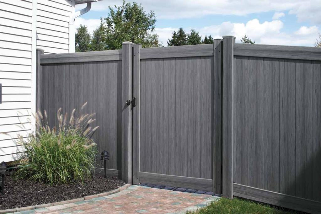 Aluminum post insert adds strength and simplifies installation TruClose Hinge Heavy-duty internal aluminum frame for both gate kits and pre-assembled gates Heavy Duty Aluminum Frame Construction