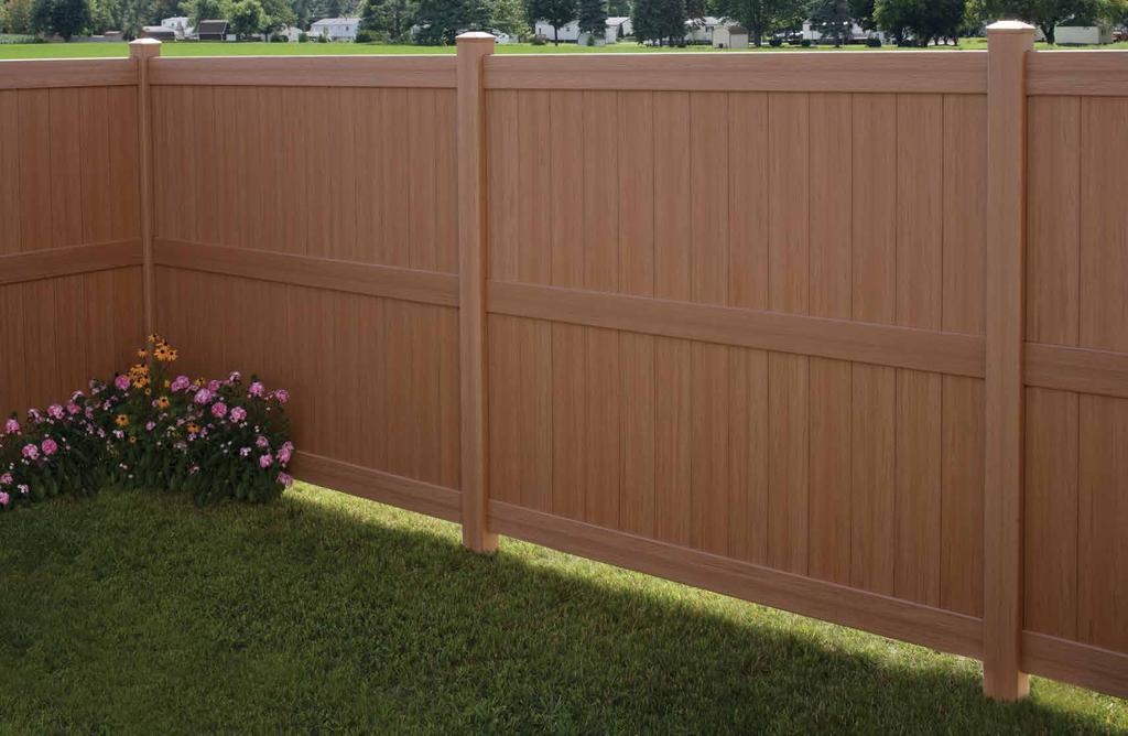 The perfect choice for complete privacy Bufftech fence offers a realistic woodgrain