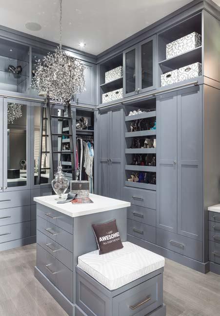 The master suite becomes luxurious with elements like a custom