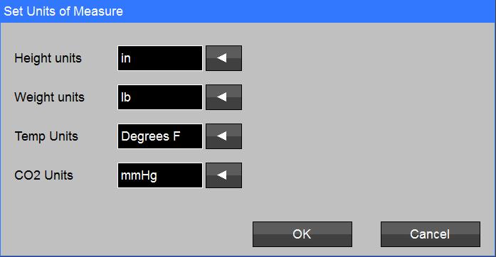 Figure 8: Setup System Screen 3) Select Set Units or Measure button Figure 9: Set Units of Measure Screen 4) From the Temp Units drop down menu, select the desired temperature units.