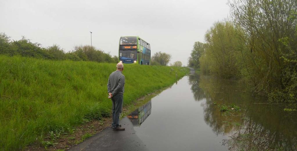 Flooded area next to guided busway, Cambridgeshire Investment in new water