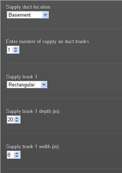 7.1 The Air Distribution System The Supply The System Supply Select the duct location from the appropriate drop down menu Count the number of supply
