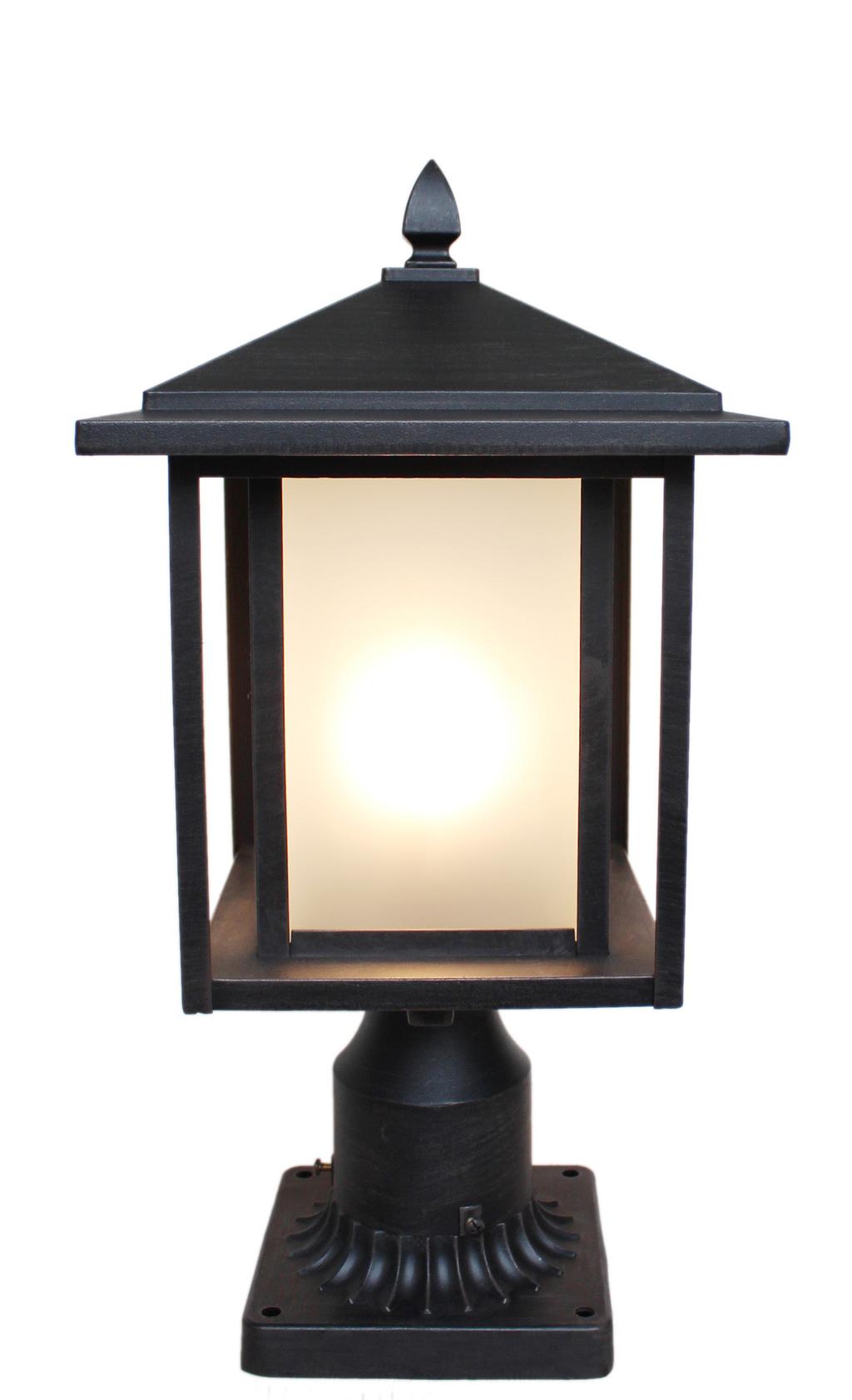 More for Your Hardscape Get a gorgeous pillar light with a beautiful antique brushed bronze finish, which has a frosted heat