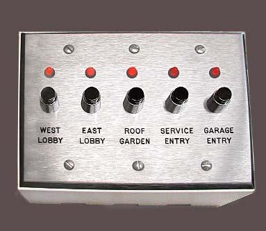 Basic units feature high intensity red and green LEDs on a single plate for mounting in a standard electrical box to interface with virtually any type of