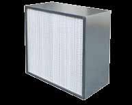 Very high efficiency final filtration in air conditioning systems. Special coated galvanized steel holding frame. MDF filter frame with separate aluminum and fiberglass media.