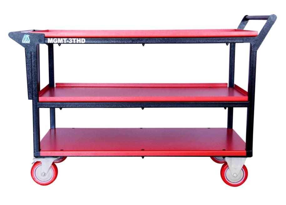 Model :- 3T Model :- 3T. HD Heavy Duty Tray Trolley With 3 Tray. 1) Best assembly line trolley for Heavy Industrial Houses. 2) Heavy duty design with strong construction.