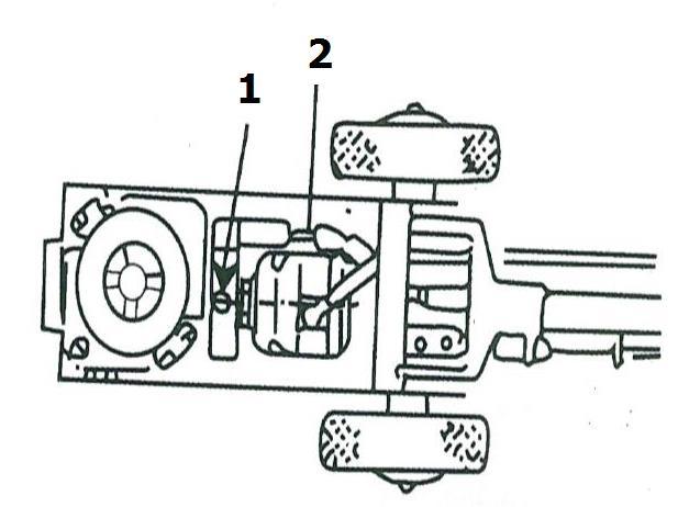 BLEED AIR - Remove the top cover (6-12) - Loosen the screw (1) by half a turn - Close the drain cock (2) - Press the valve for lifting while opening and closing the screw (1)