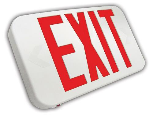 HL0301 Compact Thermoplastic Exit Sign Mounting EZ-snap mounting canopy included for top or end mount. Universal knockout pattern on back plate for wall mount.