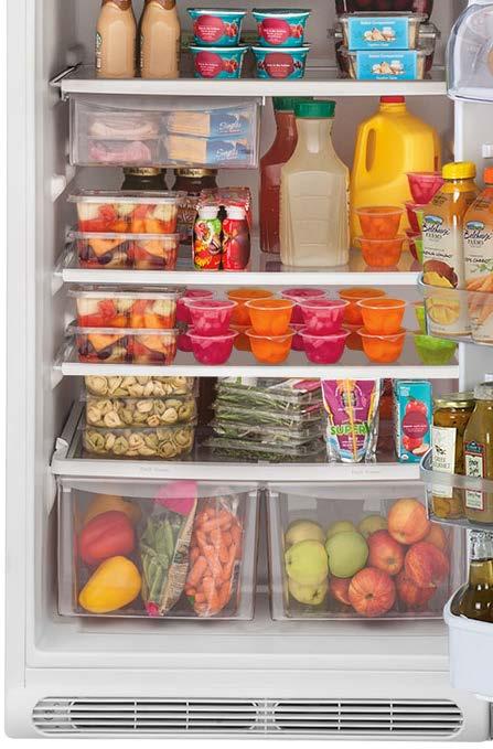 Flexible Organization Solutions: Fresh food section Adjustable shelves allow you to easily organize your