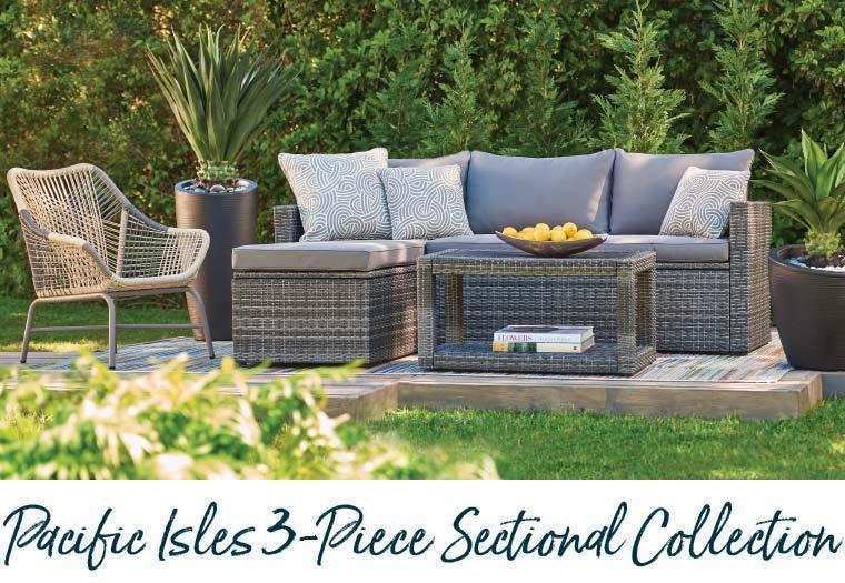 1 Modern and elegantly designed, our resin wicker sectional collection comes in two seating sections, chaise and loveseat with a coffee table in a