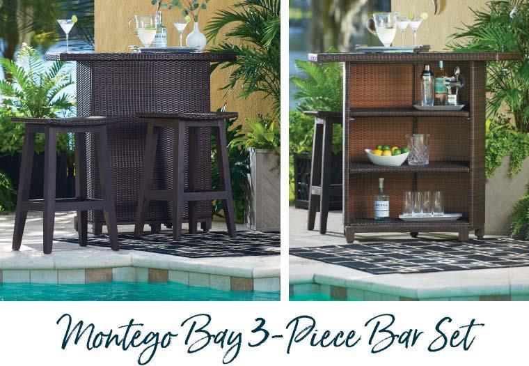 5 Add comfort, function, and style to your deck or patio with our modern bar set in an espresso finish.