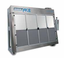 LCV Series from ACE are equipped with a folding door access system. These doors are made of polycarbonate and are designed to allow an easy insertion of the largest polymer plates.