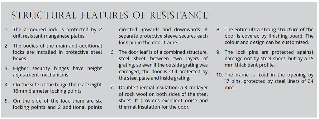 DOOR MODELS 5 6 3 7 1 7 5 6 10 2 8 4 8 9 5 Rating of sound insulation Rating of thermal transmittance Identification of