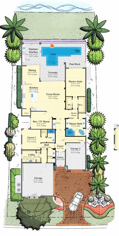 St. Andrews A 5 Bedrooms, 4½ Bathrooms, Den, Great Room, one 2-Car Garage and one 1-Car Garage Second Floor ST. ANDREWS A SQUARE FOOTAGE First Floor Living Area (A/C)...2,522 Sq. Ft.