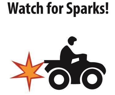 Ensure spark arrestor is working properly. Conduct maintenance checks. Stay on designated roads and trails. Avoid dry vegetation.