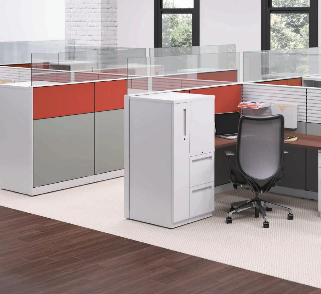 MILES OF TILES Support all the various work styles of an entire office with a range of tile options, materials and fabrics.