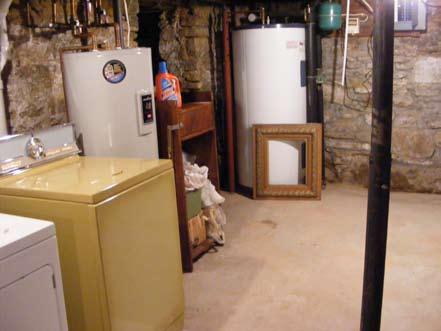 Drain and furnace are in excellent condition. The original stone walls are also in fine shape.