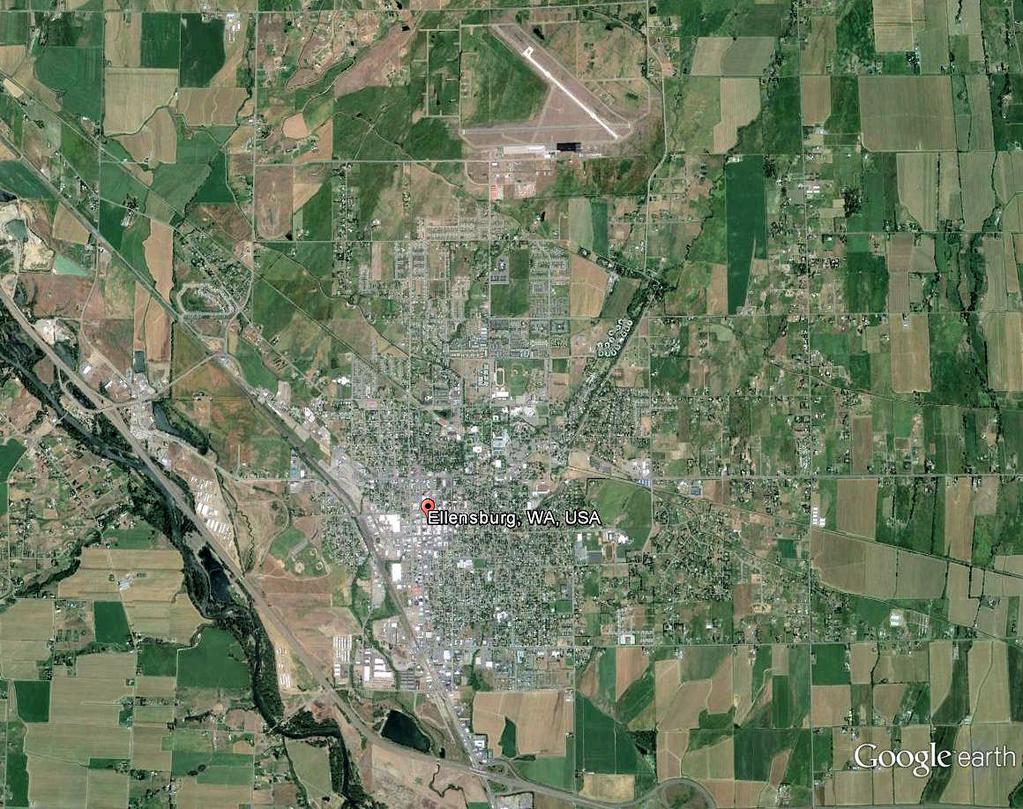 Ellensburg, WA, aerial for context. One of the major issues in the code update was to limit sprawl and improve the quality of new development.