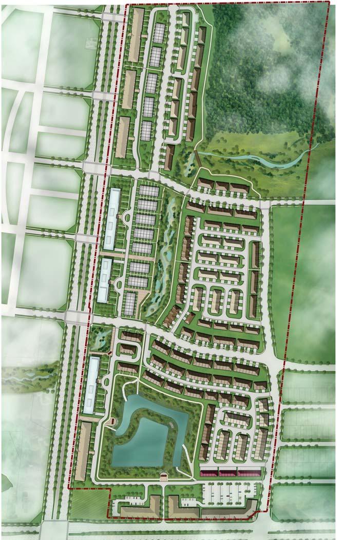 2.1.5 Future Adjacent Residential Community The structure of the Dundas Trafalgar (North Oakville) residential neighbourhood has been coordinated with the layout of the surrounding future