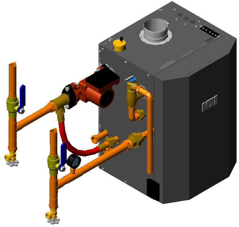 relief valve horizontally and elbowing down. If using a higher pressure relief valve, ensure the pressure gauge is sized to display the higher pressure valve.