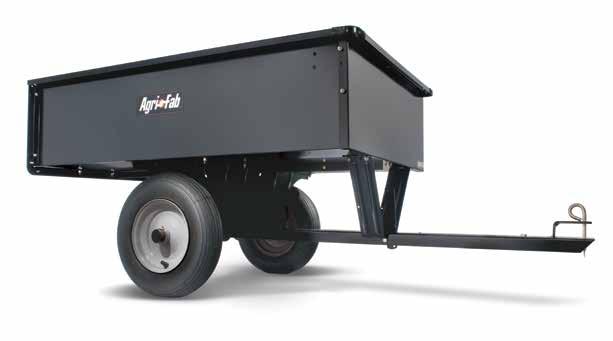 Trailers 350 lb. / 159 kg. Steel Trailer Model 45-0303 Dependable Strong steel bed holds up to 350 lbs. / 159 kg. Easy Dumping Quick release lever for easy dumping.